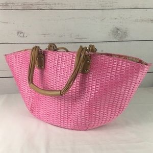 St. John's Bay Pink Wicker Purse